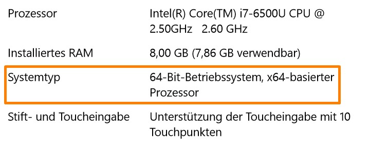 Windows 10 - Systemtyp - 32 oder 64 Bit